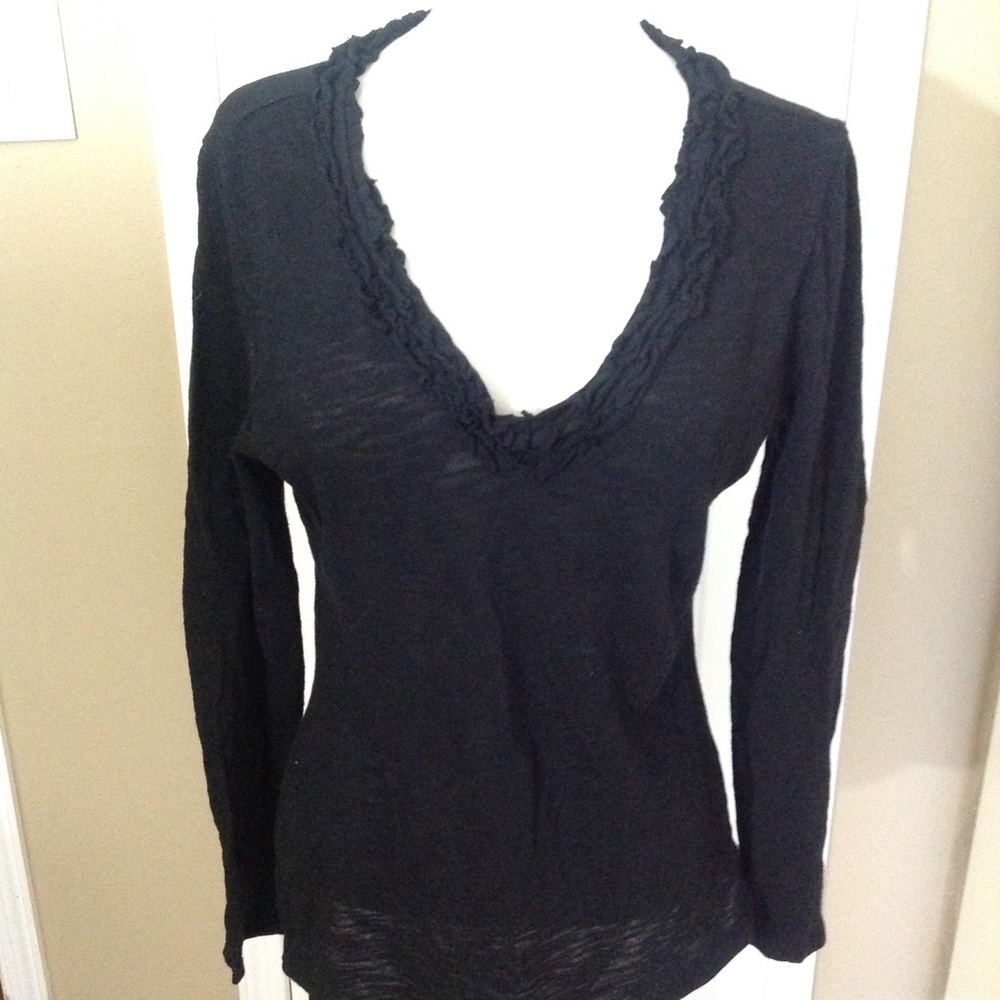 INC vneck black blouse